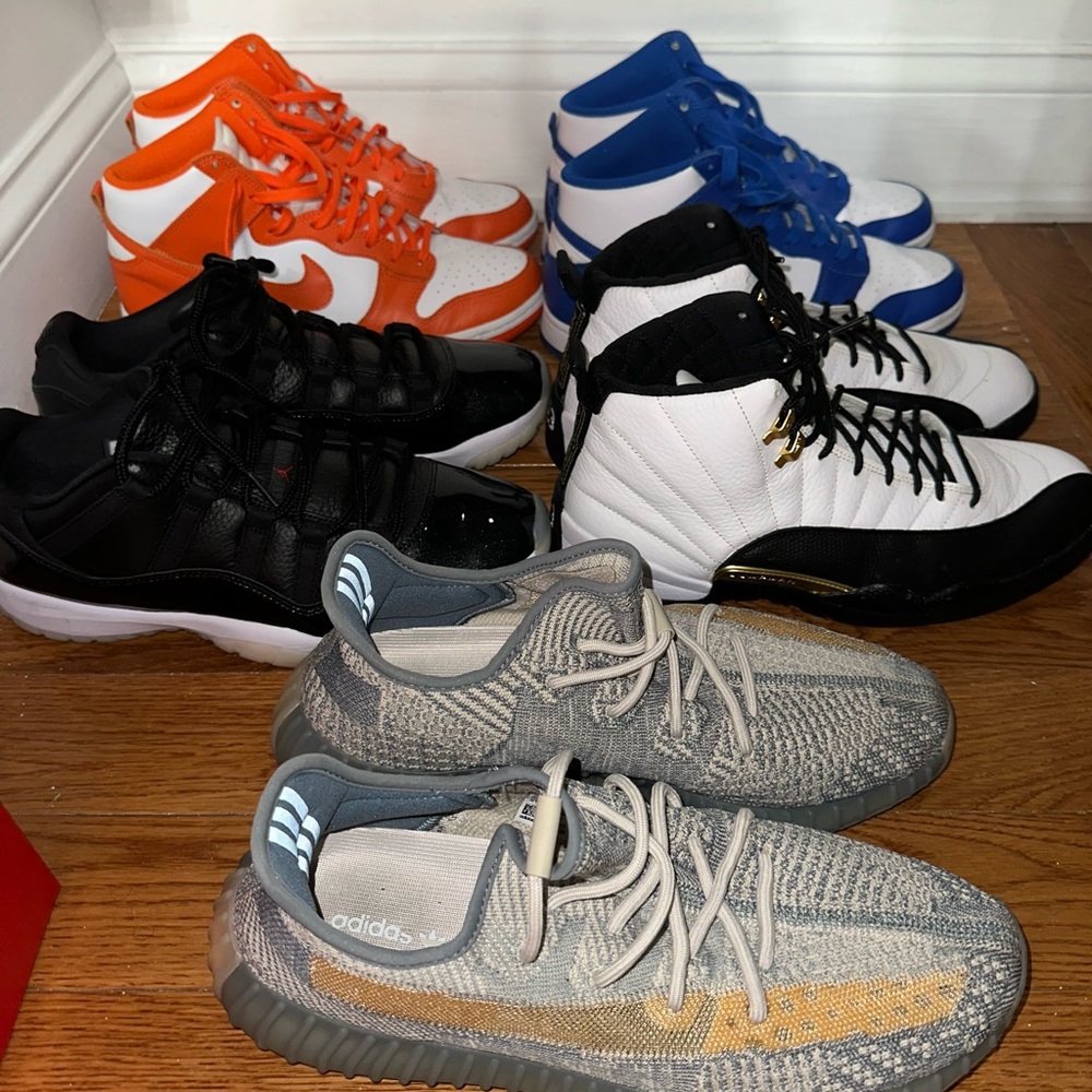 Bundle of 5 Hype Sneakers containing Nike Dunks, Jordans and Yeezy